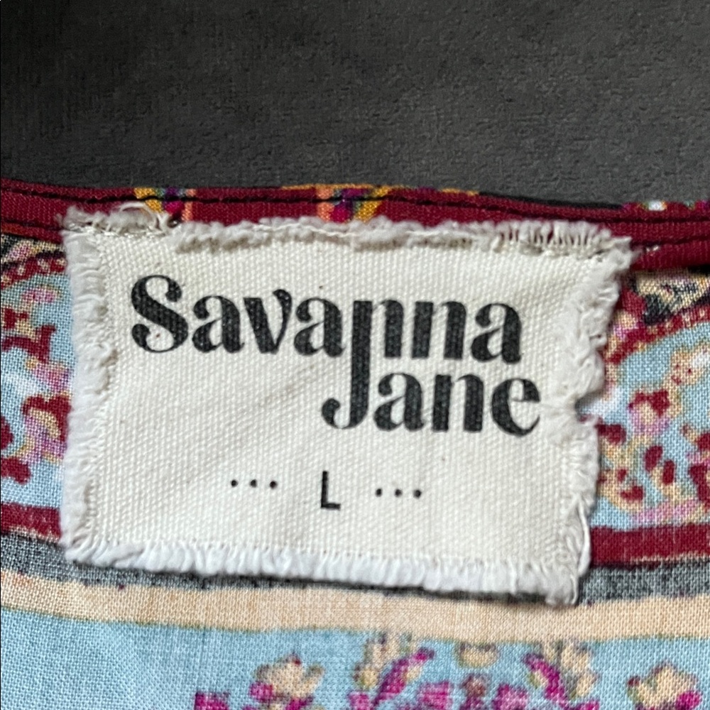 Savanna Jane Burgundy Multi Floral Tunic Blouse - Picture 4 of 6